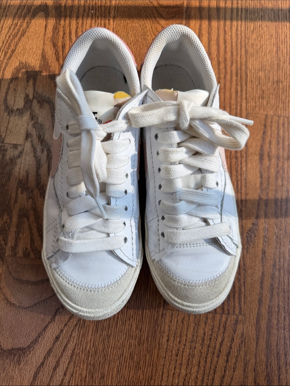 Nike Low Blazers Sneakers with Pink Accent Size 8